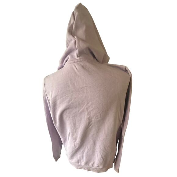 Guess Purple Full-Zip Hoodie – Sequin Logo Sleeve, Soft & Stylish - Picture 4 of 7